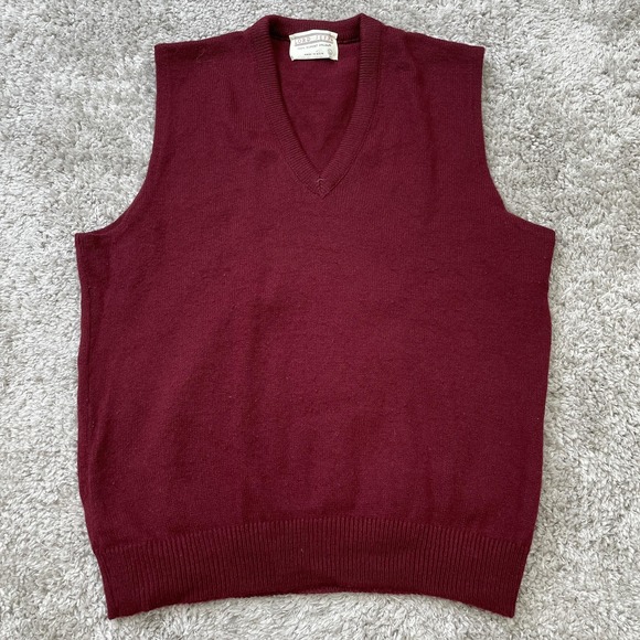 Vintage Lord Jeff Sweater Vest Mens Large Pullover USA Acrylic 80s - Picture 1 of 8